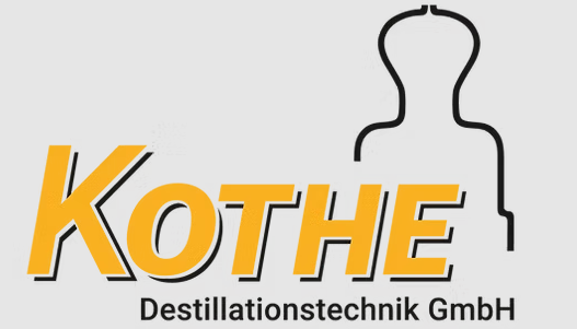 Logo of KOTHE Destillationstechnik GmbH with a stylized distillation apparatus above the text.