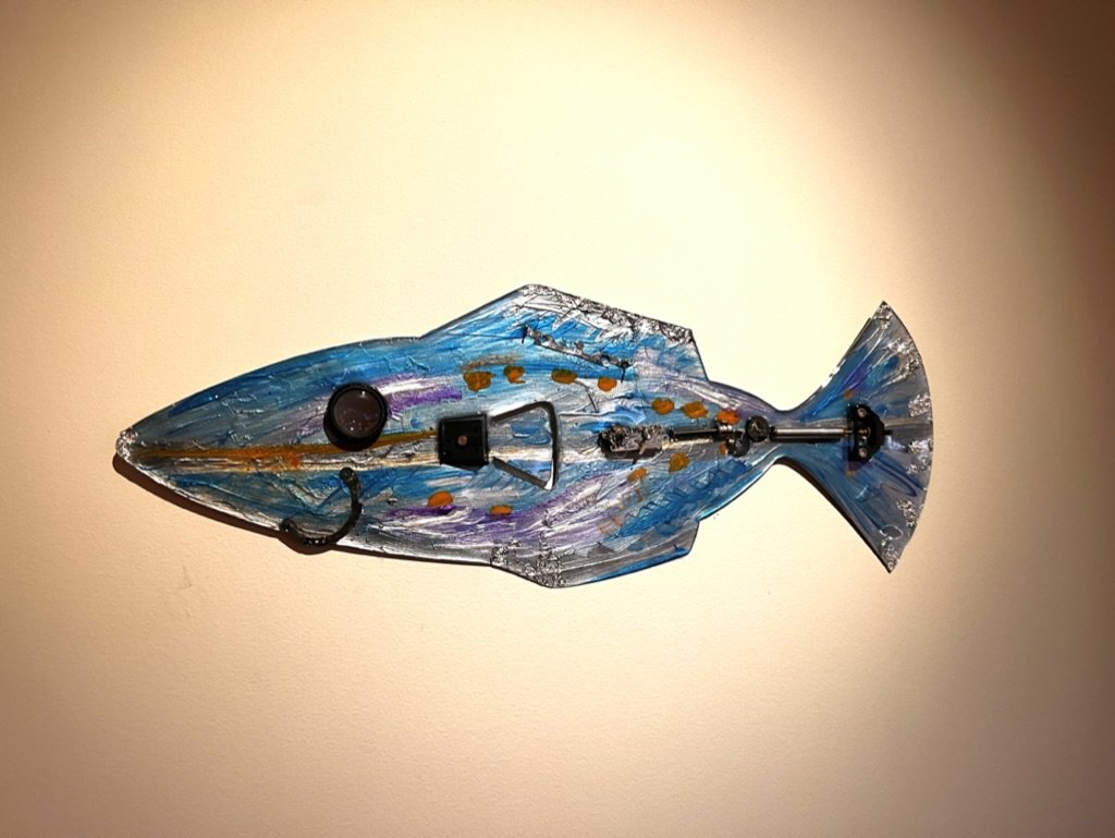 Gros poisson bleu (45 cm X 17 cm - Santa Fe, NM - 550$ - Vendu