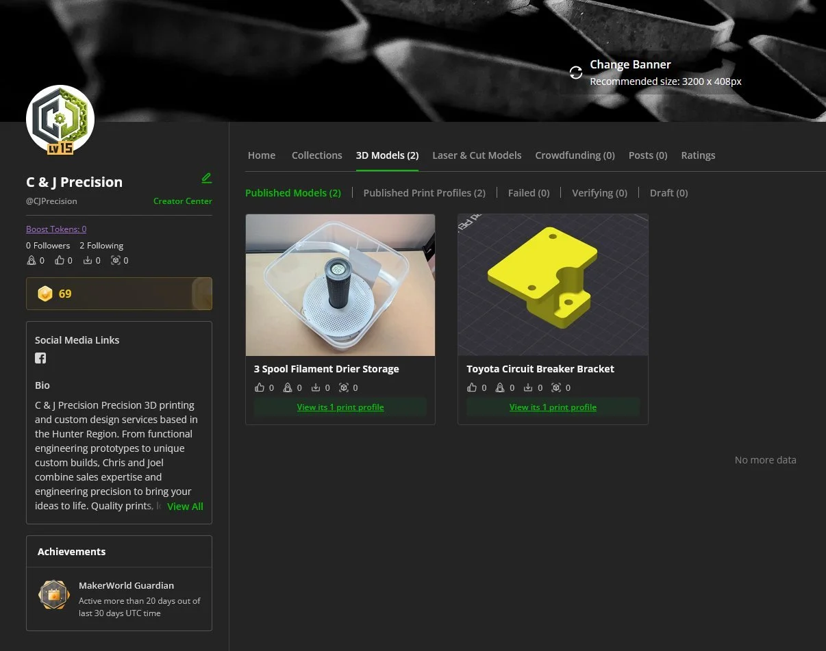 🟢 Did you know we are on MakerWorld? 🌍

At C &amp; J Precision, we don't just keep our engineering solutions to ourselves&mdash;we love contributing to the 3D printing community!

We regularly upload some of our custom designs, useful tools, and fu