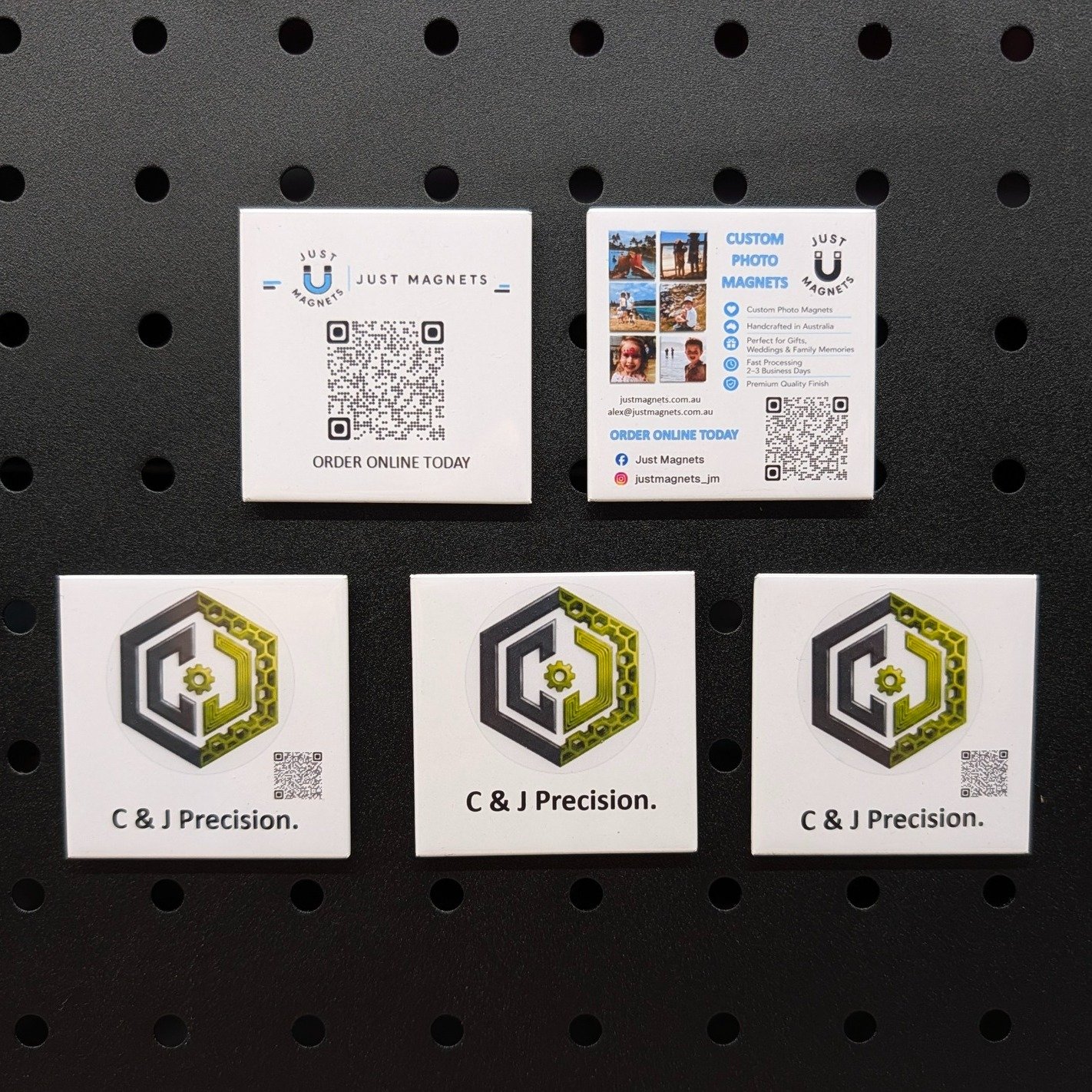 Helping out another local business is what it's all about. 🤝 The crew from Just Magnets stopped by the shop recently because they needed some custom jigs designed and printed to speed up their production line.

They dropped off some killer custom ma