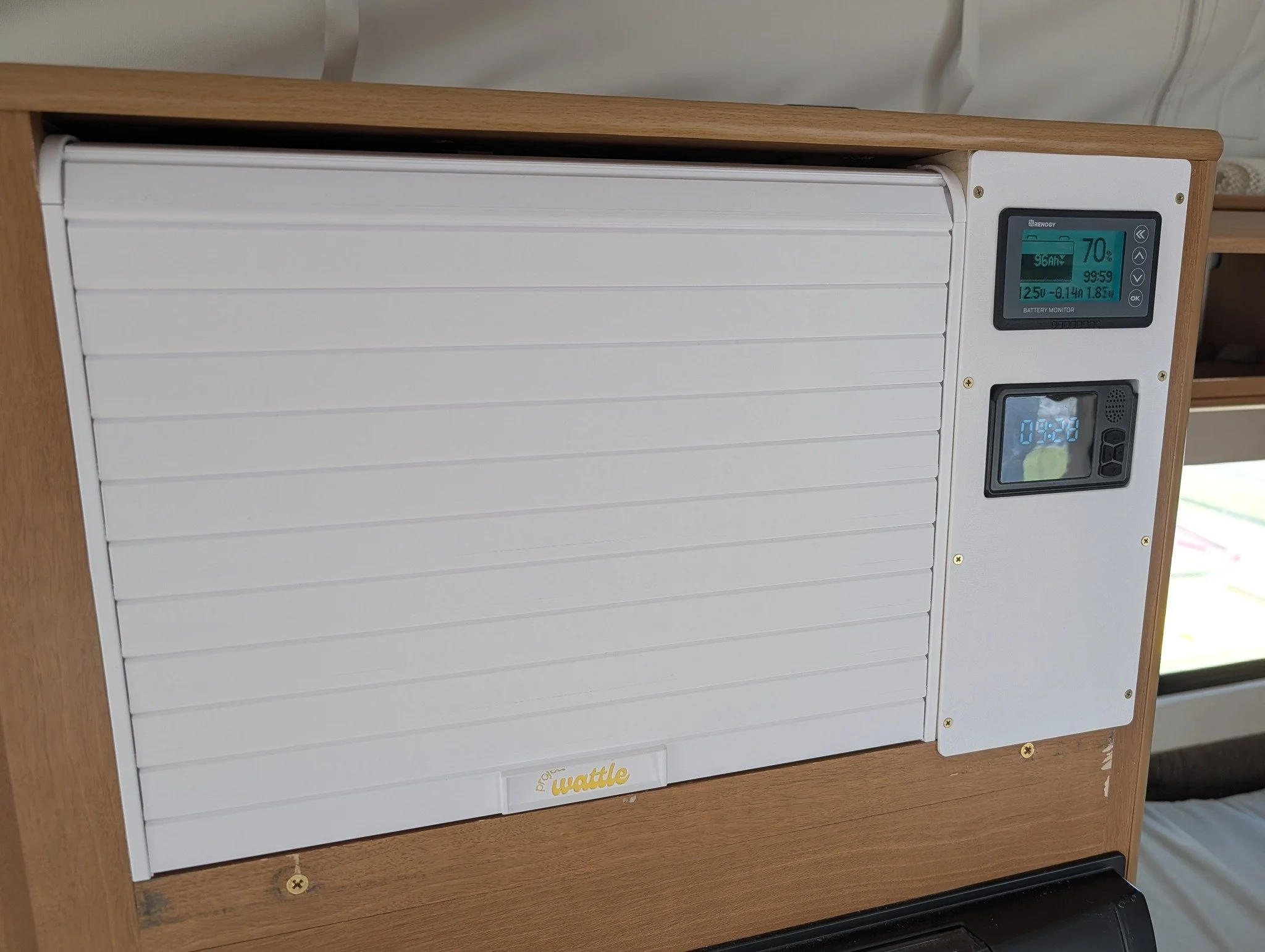 It's not always work-related stuff on the printers; we have a bit of fun solving our own problems around the house too! 🚐💡

Joel recently put the machines to work on his camper. He repurposed an empty microwave space into a power monitoring station