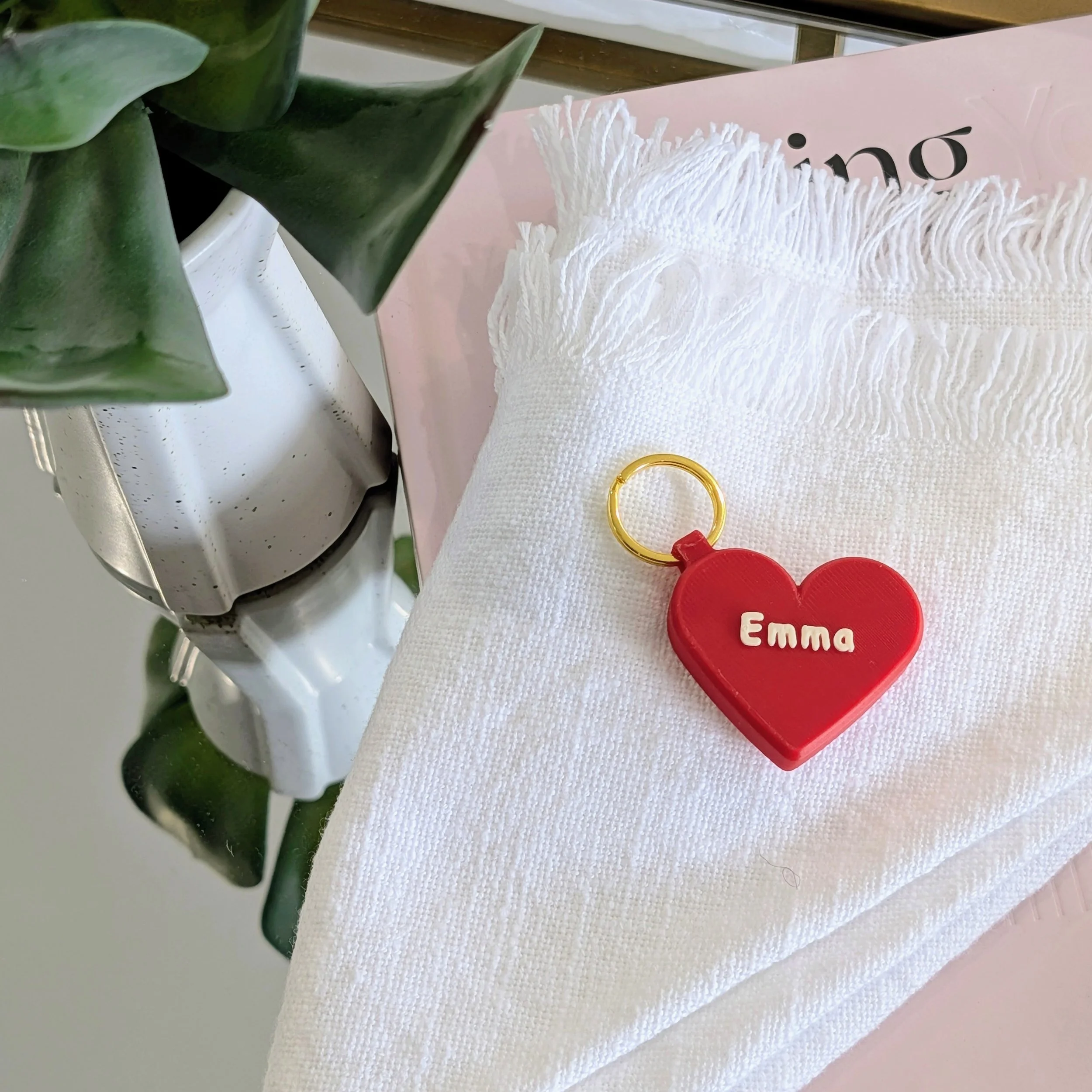 Personalized Heart Keychain