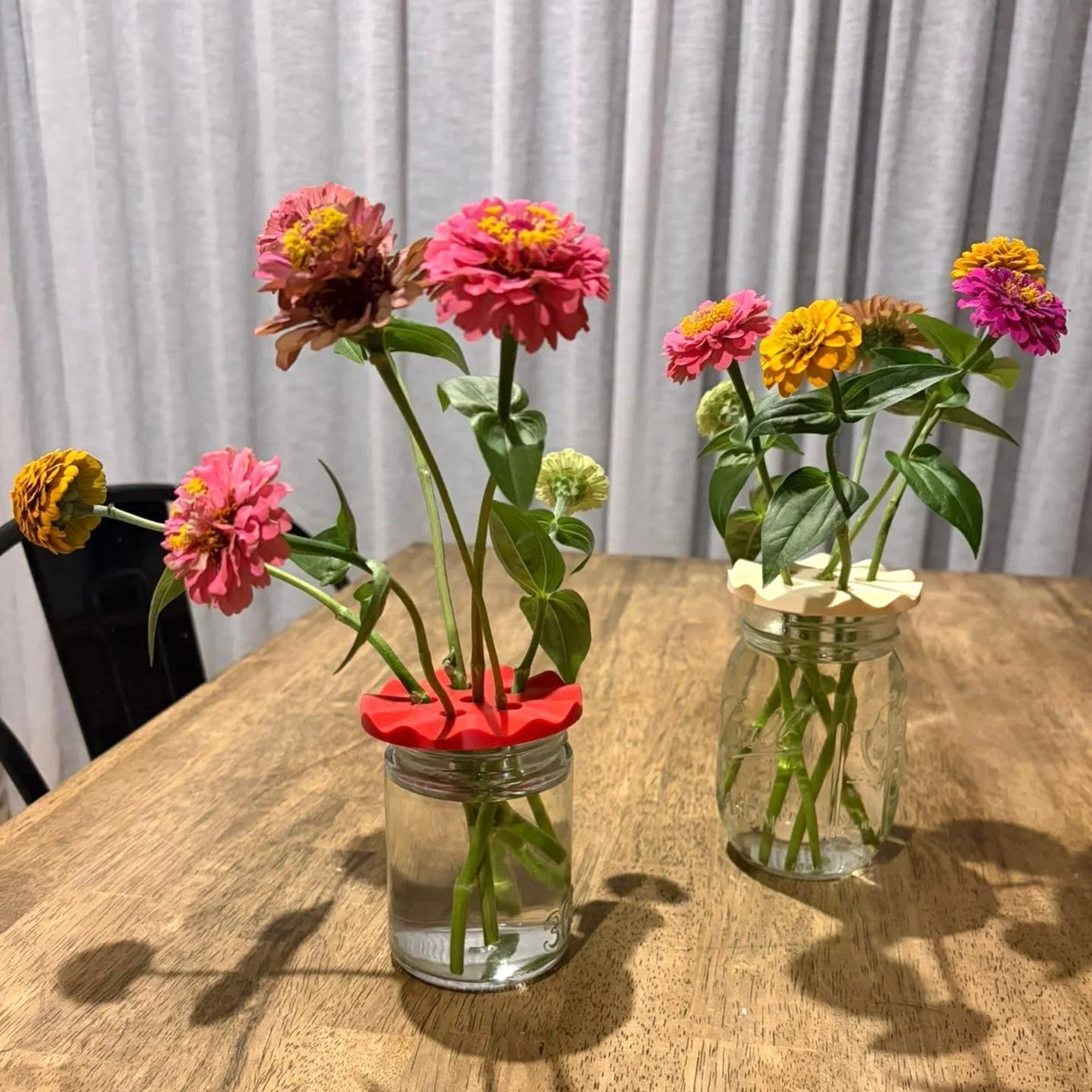 Scalloped Mason Jar Flower Frogs - 4 Pack