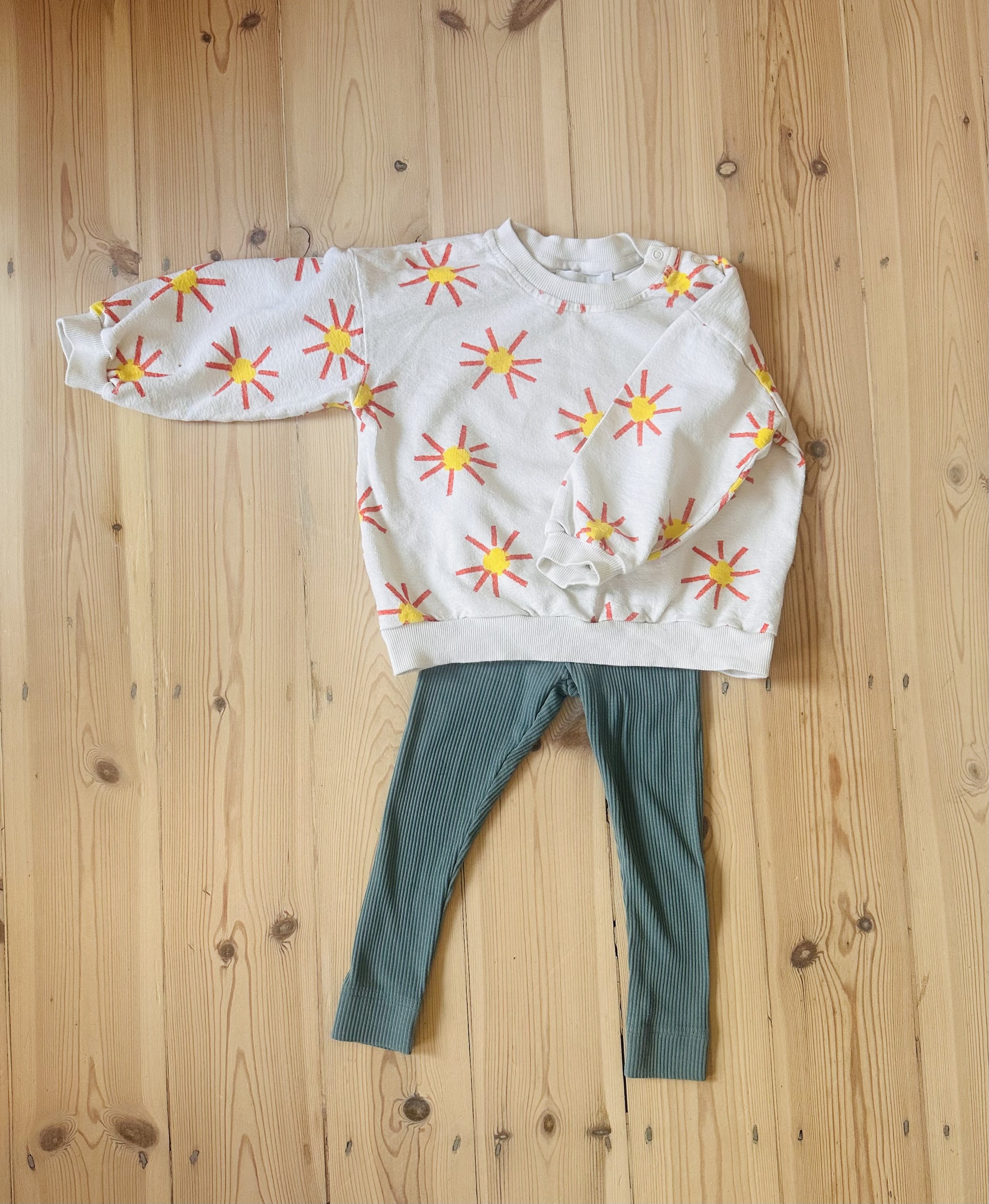 MarMar Copenhagen Sea Green Ribbed Leggings 2 years