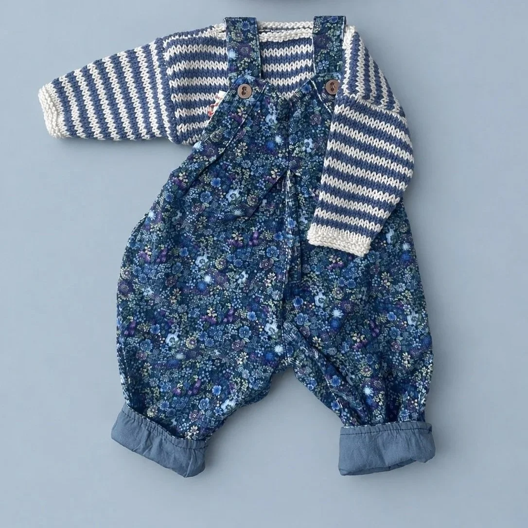 What Mother Made  Floral Kids Dungarees 3-6 months