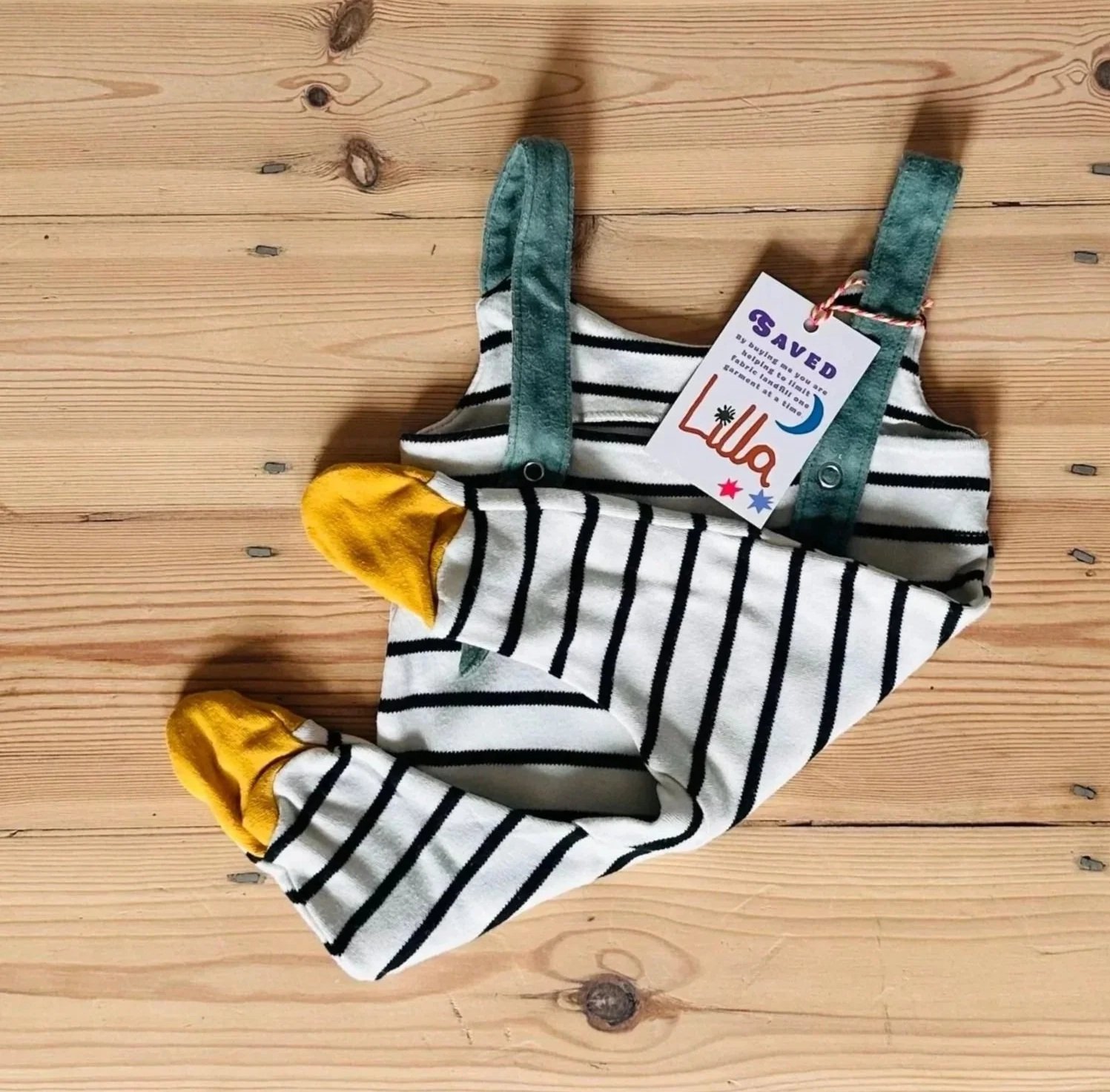 Organic Zoo striped salopette Onesie 0-3 months