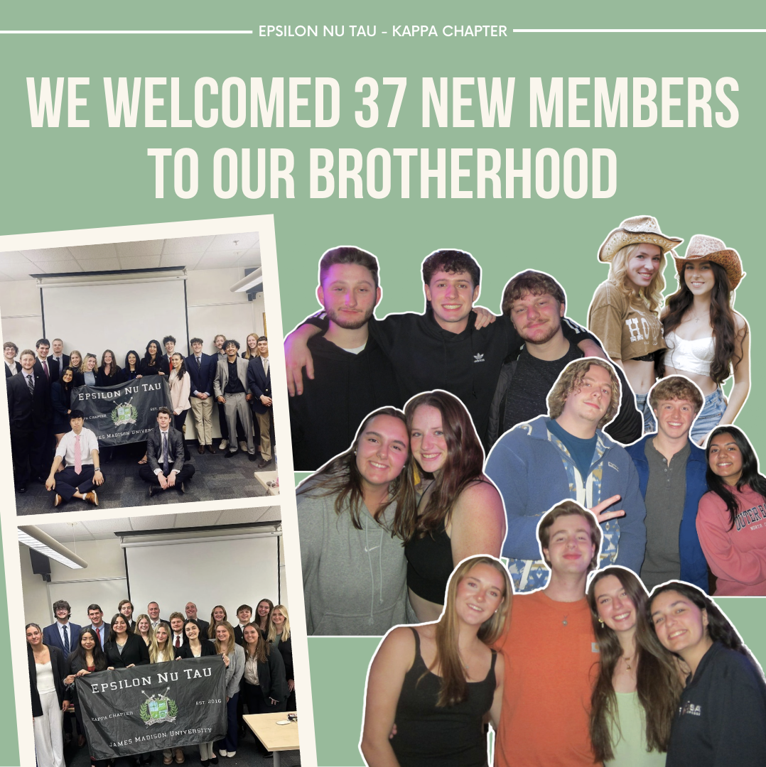 Collage piece showcasing student organization new members