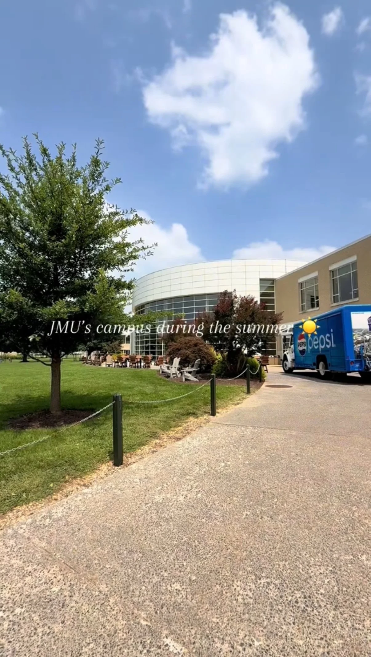 JMU's campus during the summer