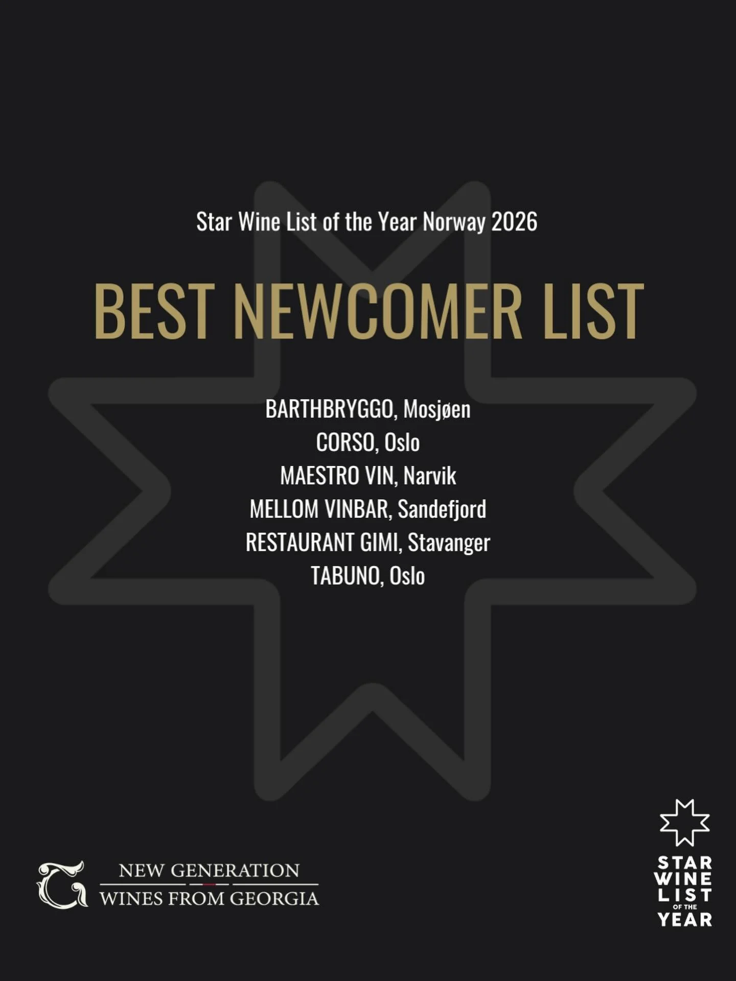 Vi er finalister! 🥂🤎

Vi er utrolig stolte og glade over &aring; kunne dele at Maestro er &eacute;n av seks finalister i Star Wine List of the Year Norway 2026! 

For en anerkjennelse av vinlista v&aring;r🤎

Kom innom Maestro og sjekk ut vinlista 