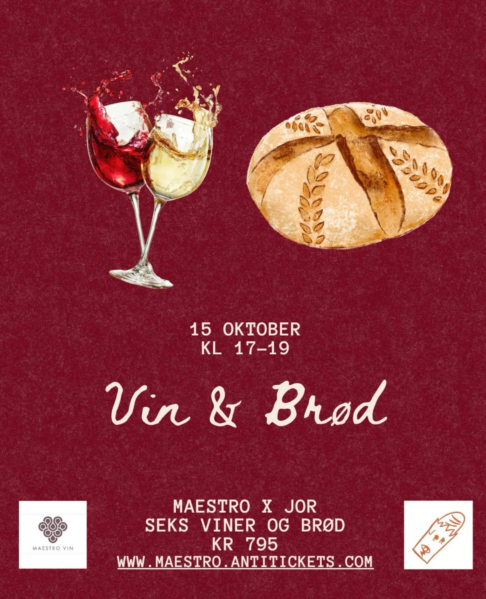 Kan det bli bedre enn nybakt br&oslash;d og vin?

I anledning den internasjonale br&oslash;ddagen inviterer Maestro og JǫR H&aring;ndverksbakeri til en helt spesiell smaking. 

H&aring;vard og Stefanie p&aring; JǫR baker seks unike surdeigsbr&oslash;