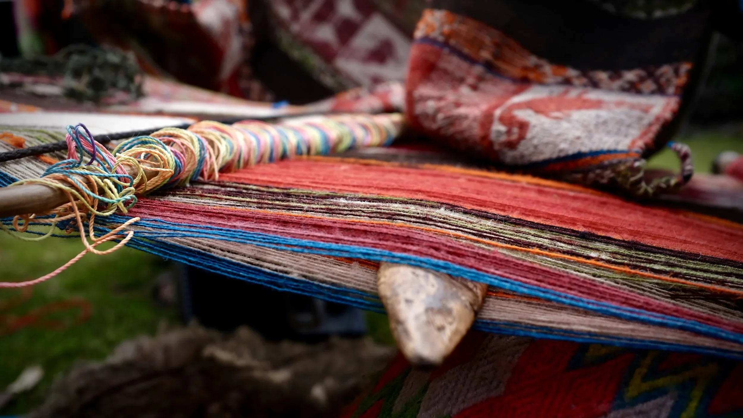 This particular table runner, Ricartina shared, is made with sheep's wool.