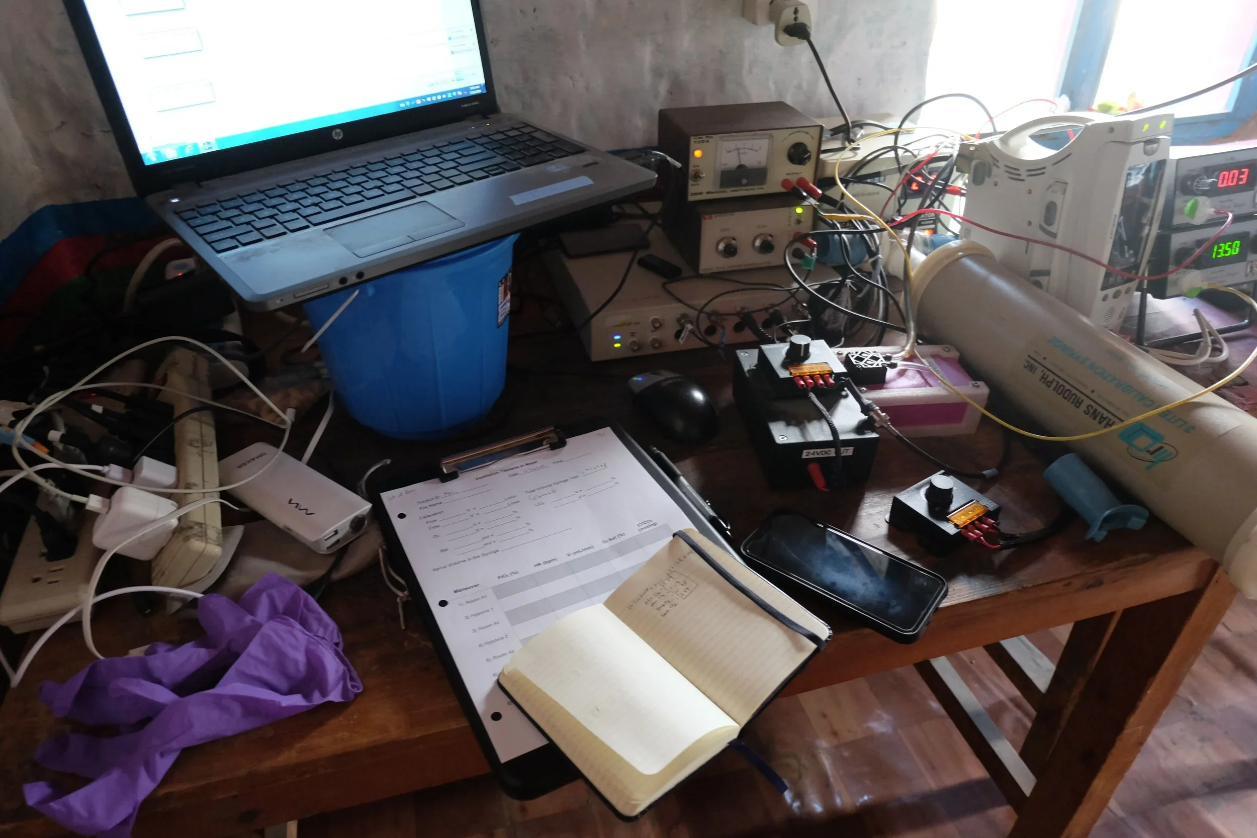 The many electrical machines needed to conduct the HVR protocol.