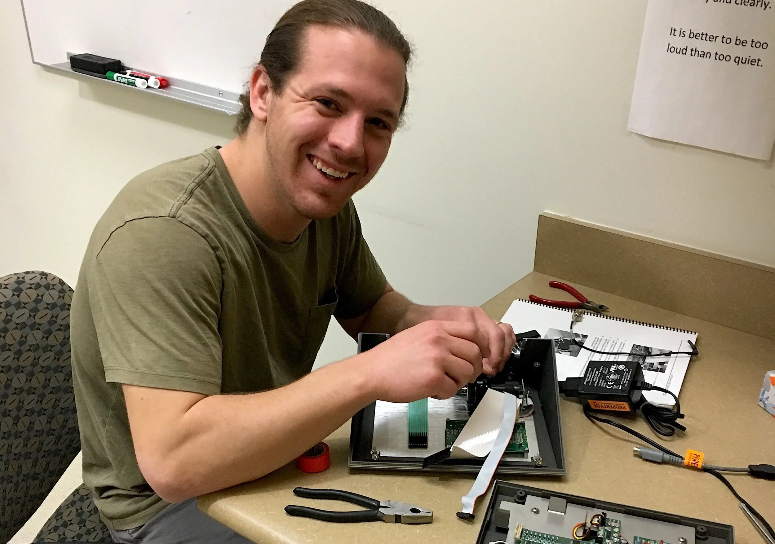Spencer Brown quickly troubleshoots some of the equipment necessary for HVR protocol.