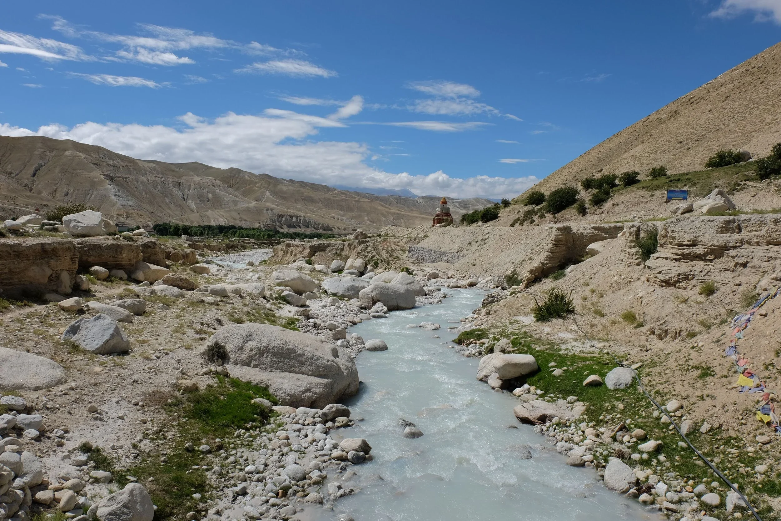 The research team oftentimes had to trek for long hours to recruit research participants from other villages. 