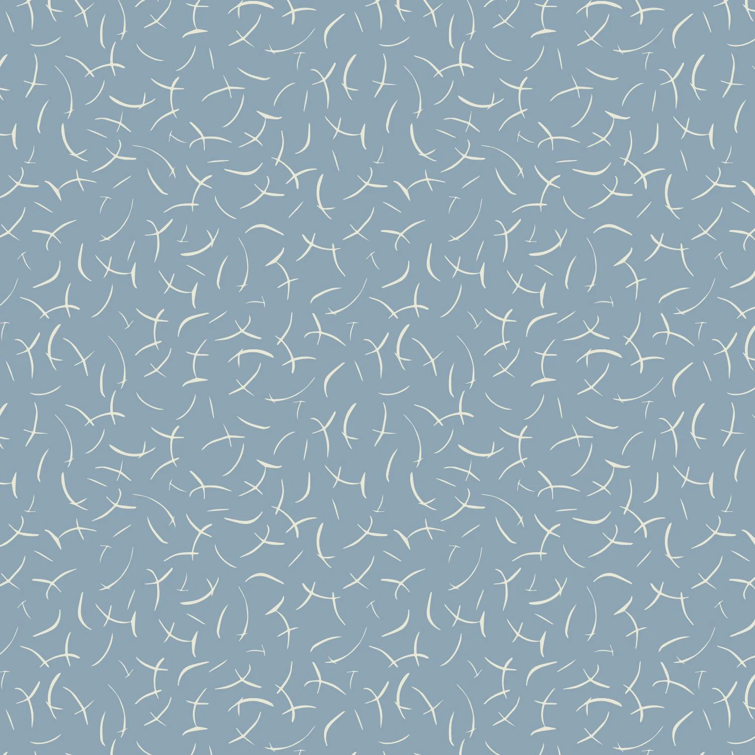 Blue background with scattered white curved and straight lines.
