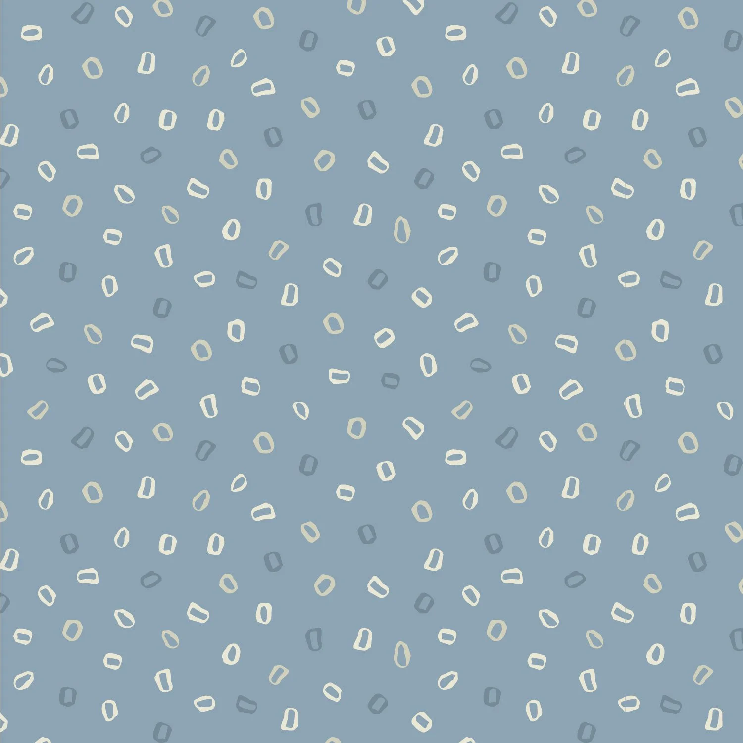 A pattern of small, irregular geometric shapes scattered on a blue background, resembling confetti or abstract design.