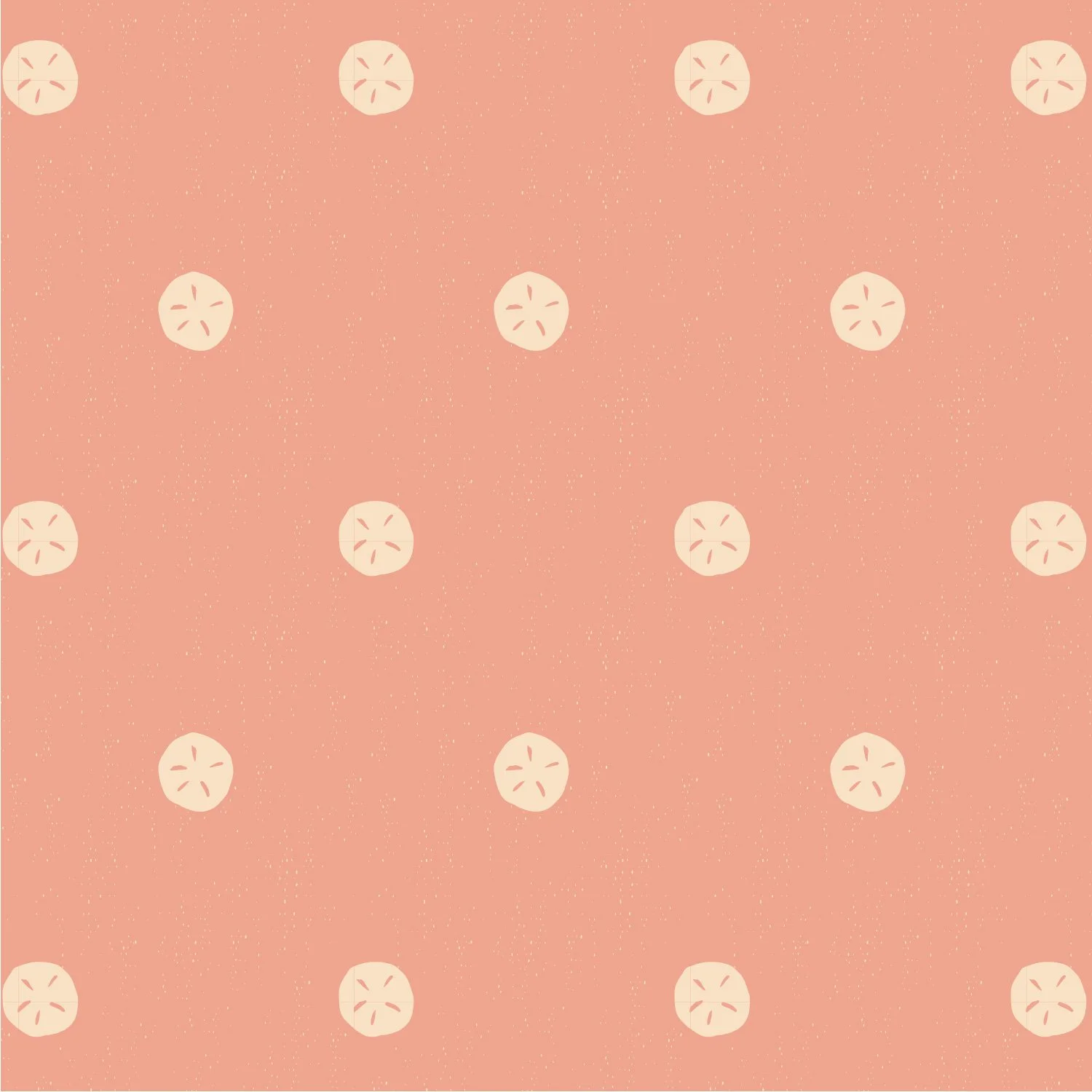 A pink background with evenly spaced cream-colored citrus slices patterned across it.