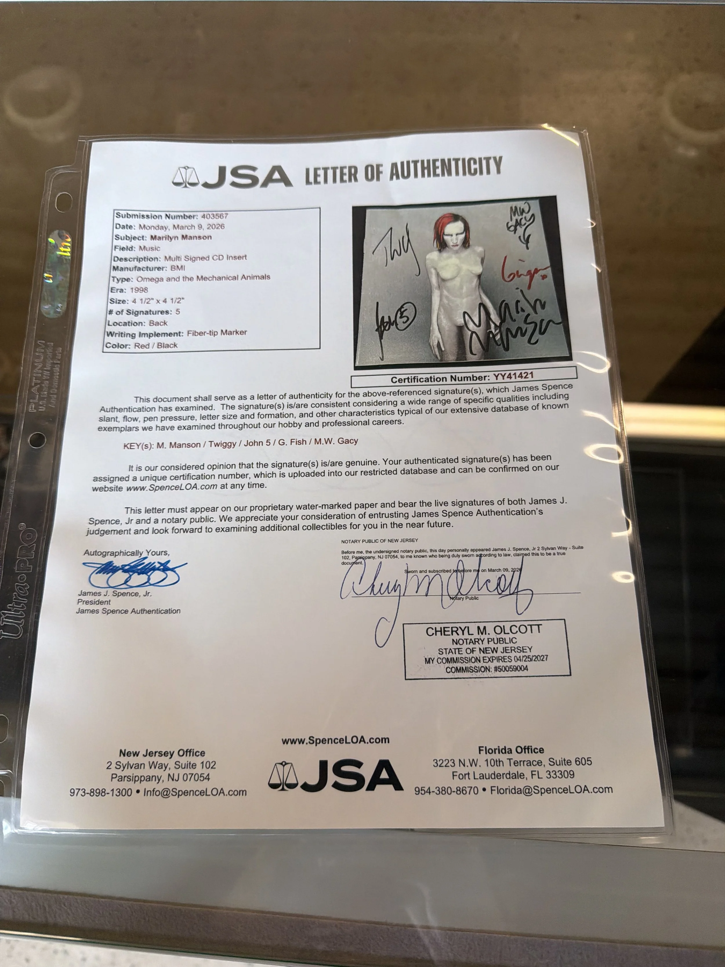 Marilyn Manson signed CD