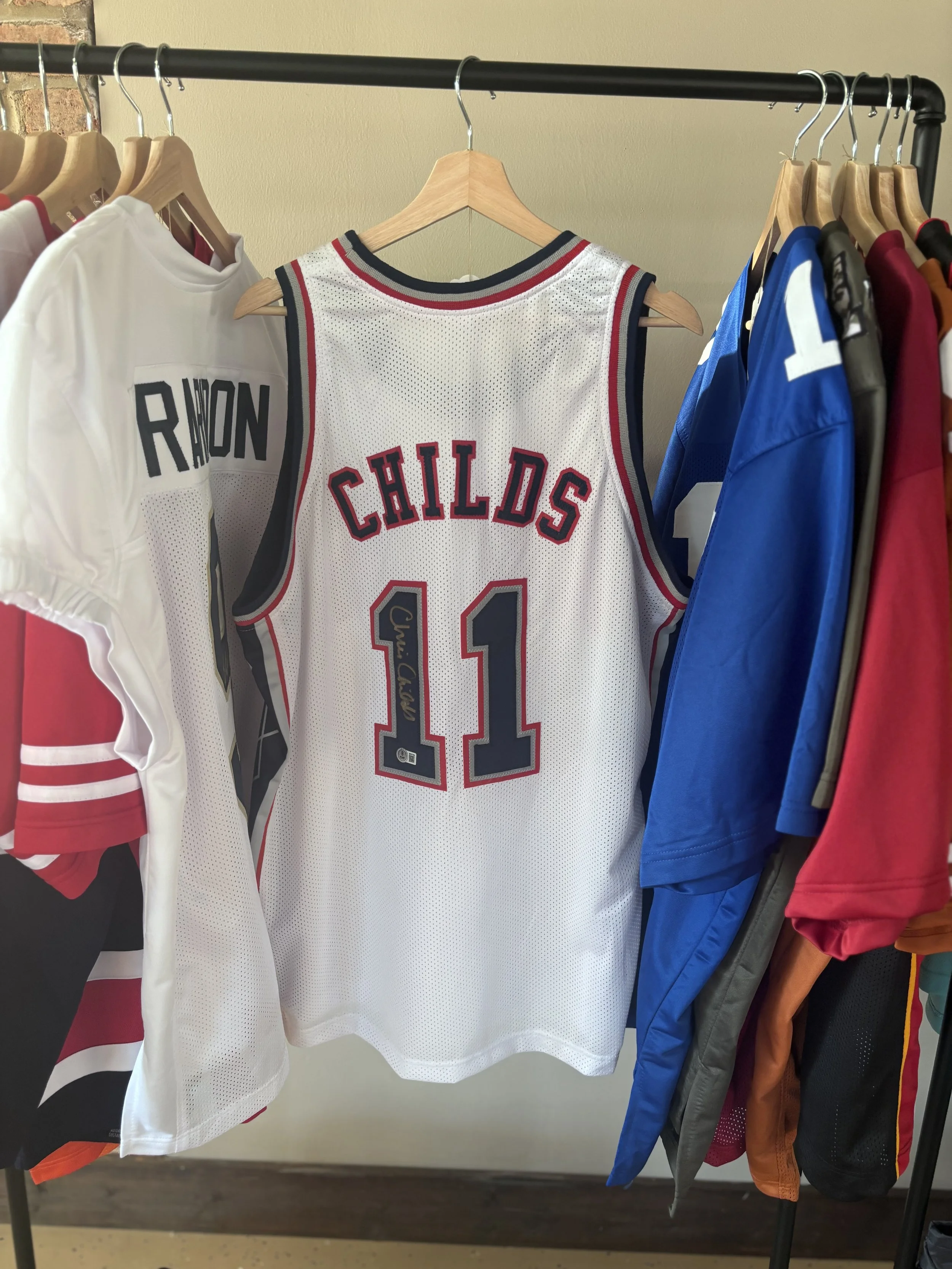 Chris Childs New Jersey Nets Signed Custom Jersey Beckett COA