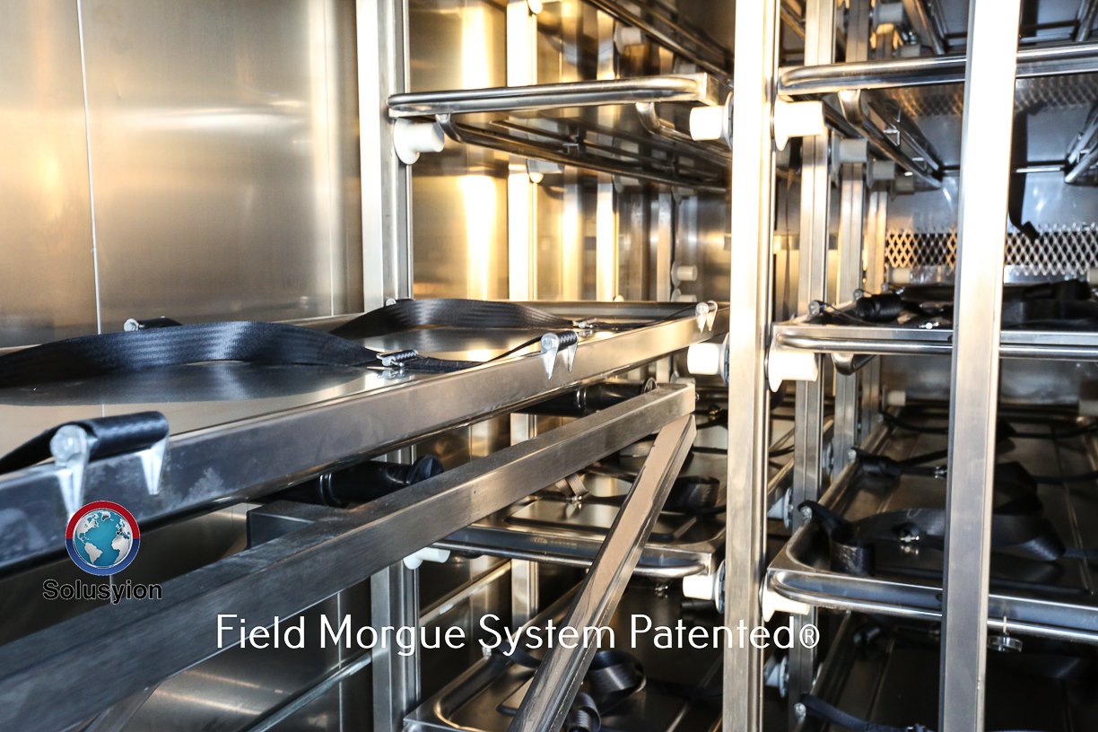 Body tray gets lined up perfectly for insertion or removal with pneumatic body lift