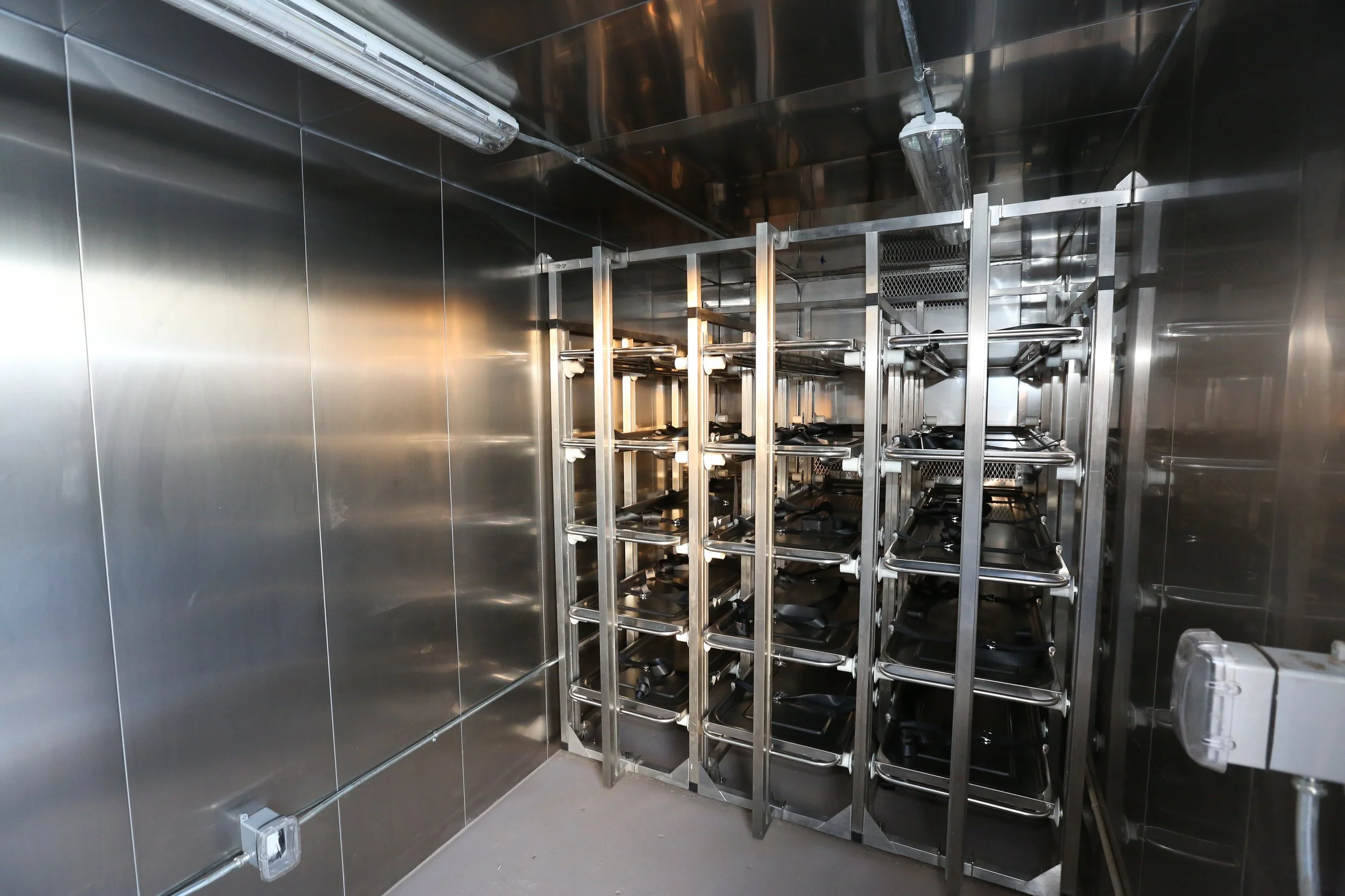 Interior view of racking 15 body capacity this image