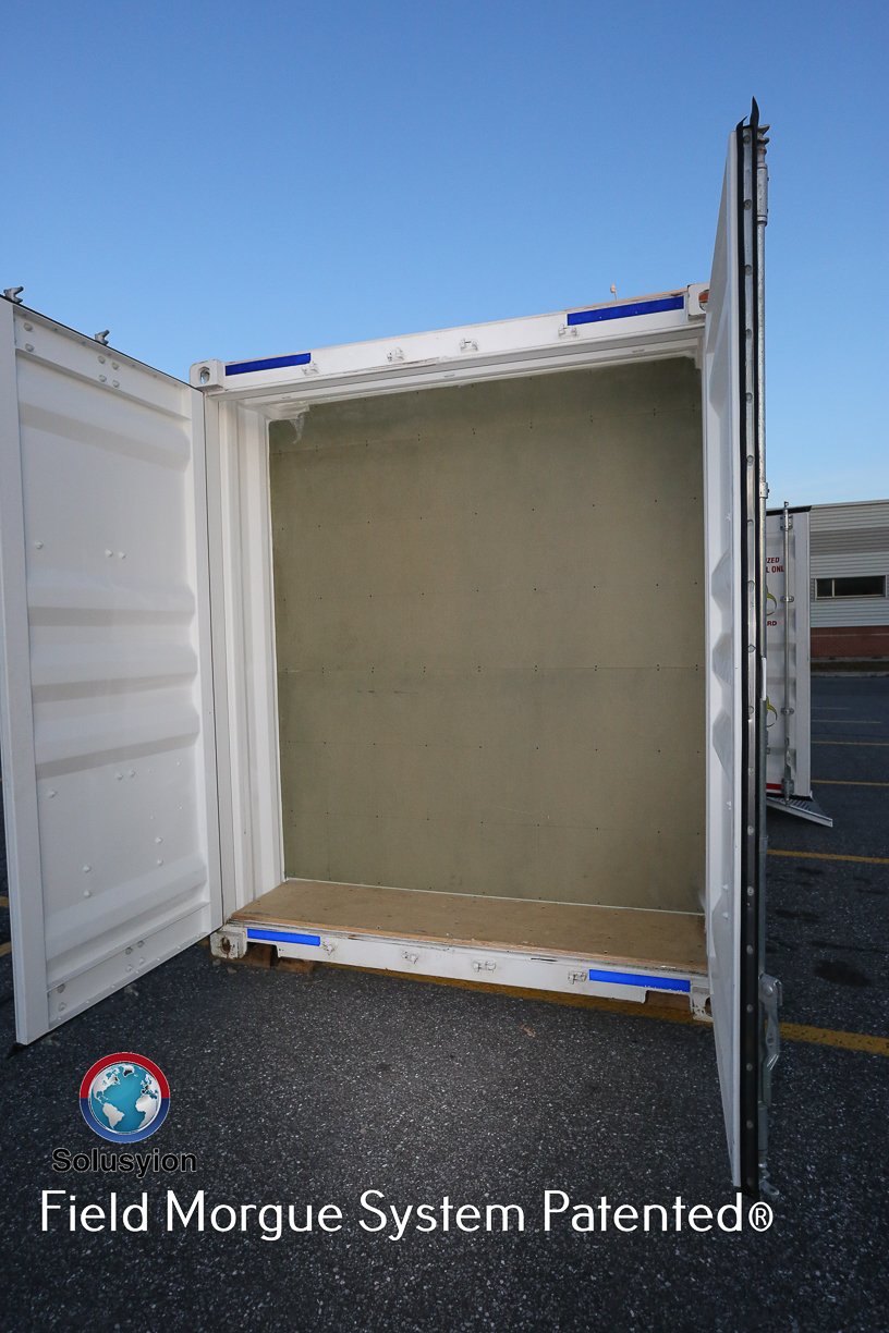 Small storage area for retention racks when not in use, for DVI booklets and flagging materials.