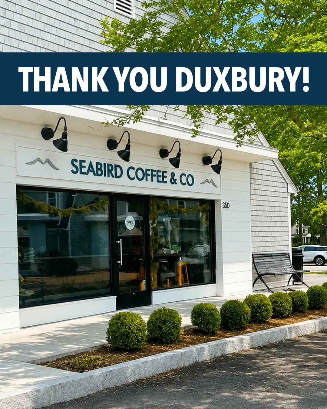 After 5 incredible years, we want to say a huge thank you to the community of Duxbury for all the love and support you&rsquo;ve shown us.
We&rsquo;re excited for our next chapter as we transition to Leyden St., our coffee provider and partner for the