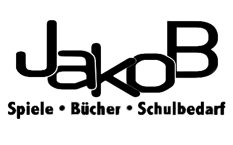 Logo mit den Worten 'JakoB' und den Schlagwörtern 'Spiele · Bücher · Schulbedarf'.