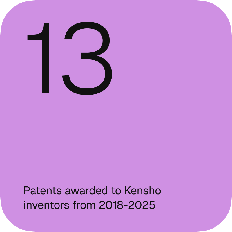 13 patents awarded to Kenso inventors from 2018 to 2025.