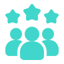 Icon of three people and three stars above them