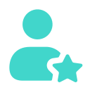 Simple icon of a person with a star
