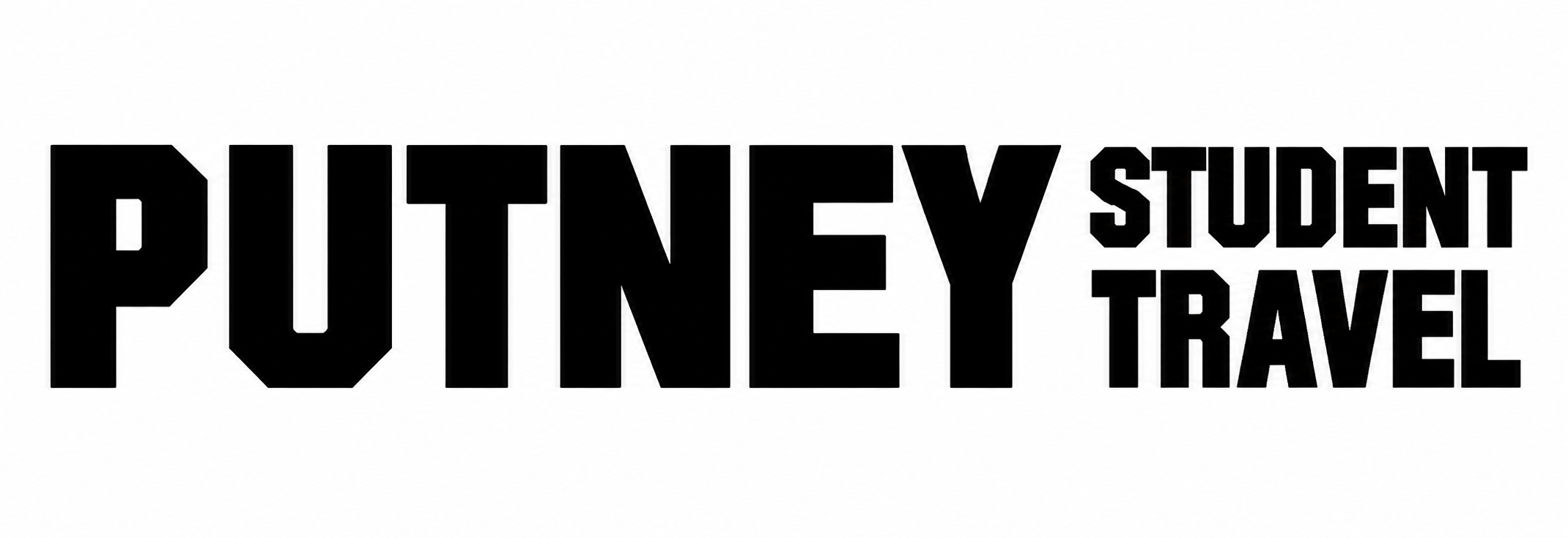Bold black text reads "Poutiney Student Travel" on a white background.