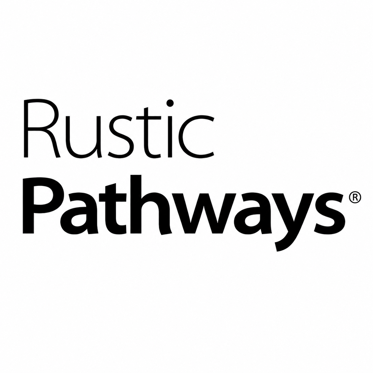 Text logo that reads 'Rustic Pathways' in black font on a white background.