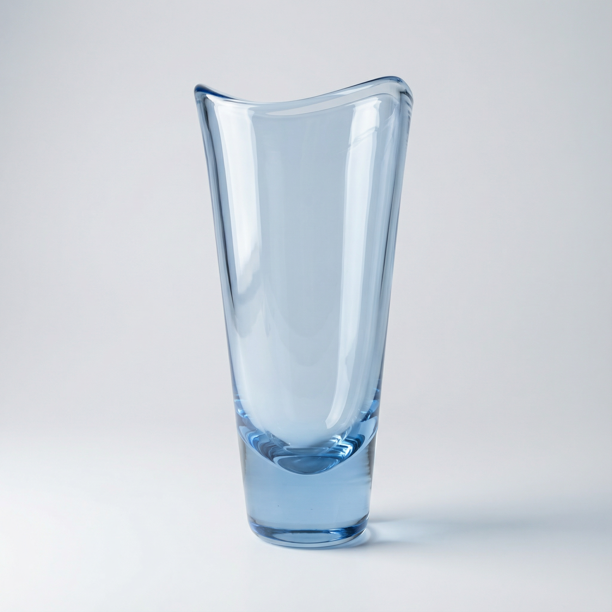 Aqua Blue Conical Vase by Lütken. Denmark.