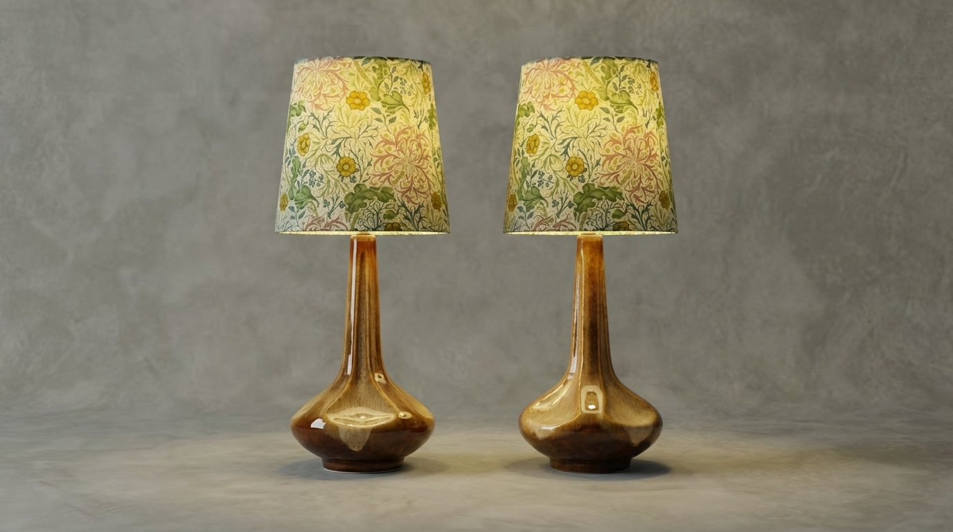 Rare pair of ceramic table lamps from Søholm, Denmark