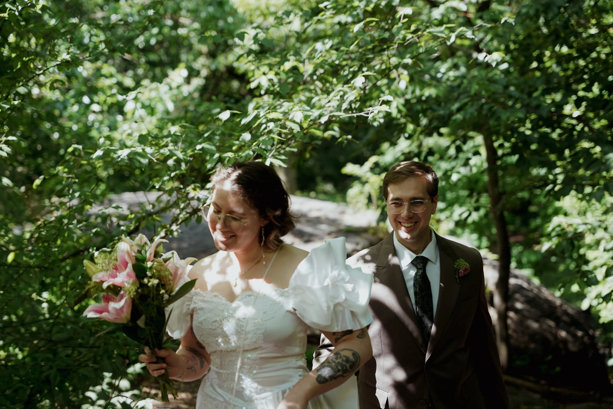 Bride and Groom in Central Park