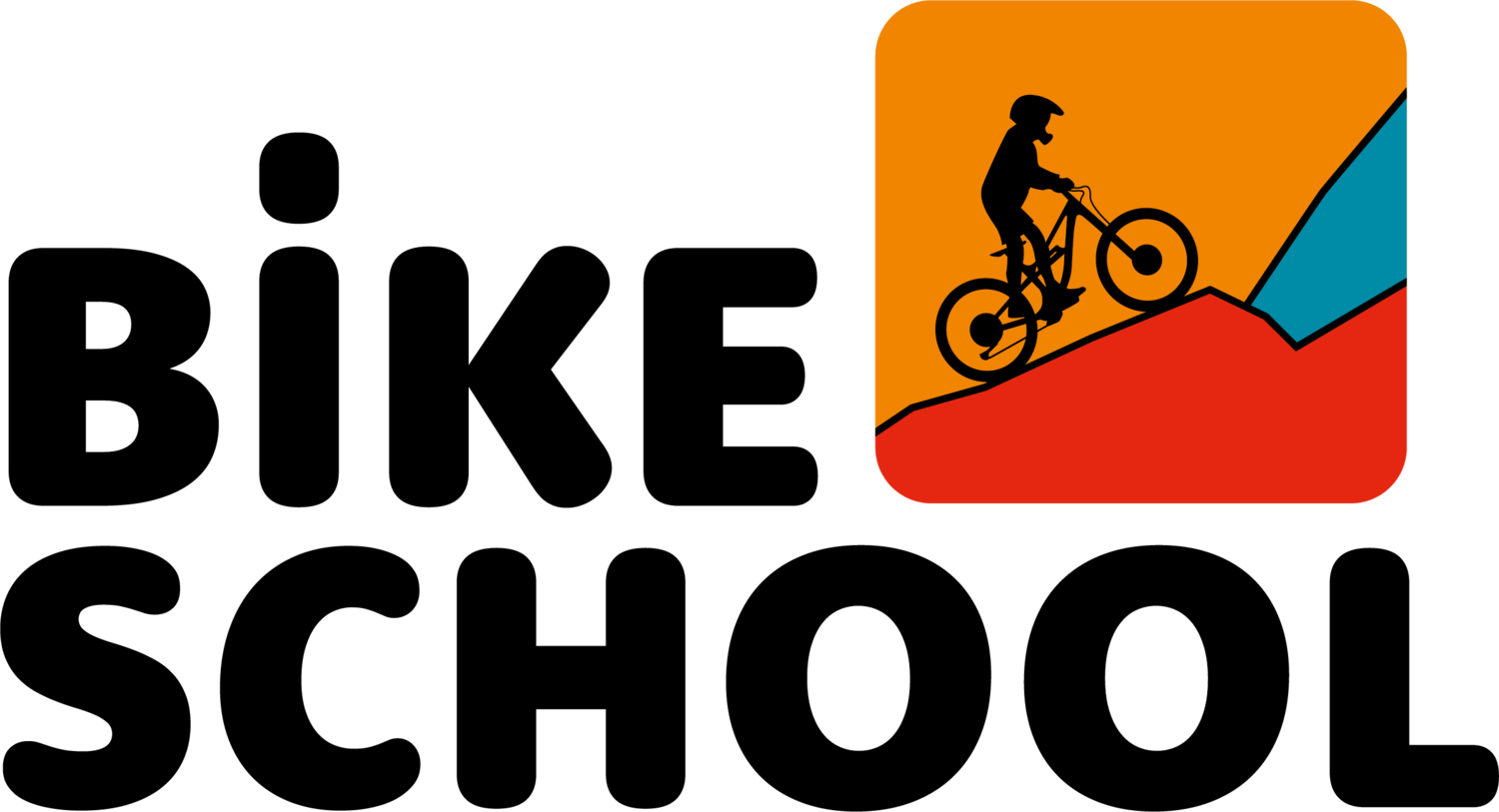 Das Bild zeigt das Logo der Mountainbike-Schule Bike-School für Kinder und Jugendliche.
