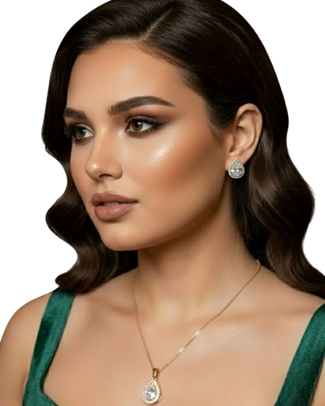 Conjunto Colar e Brinco Gota Dupla