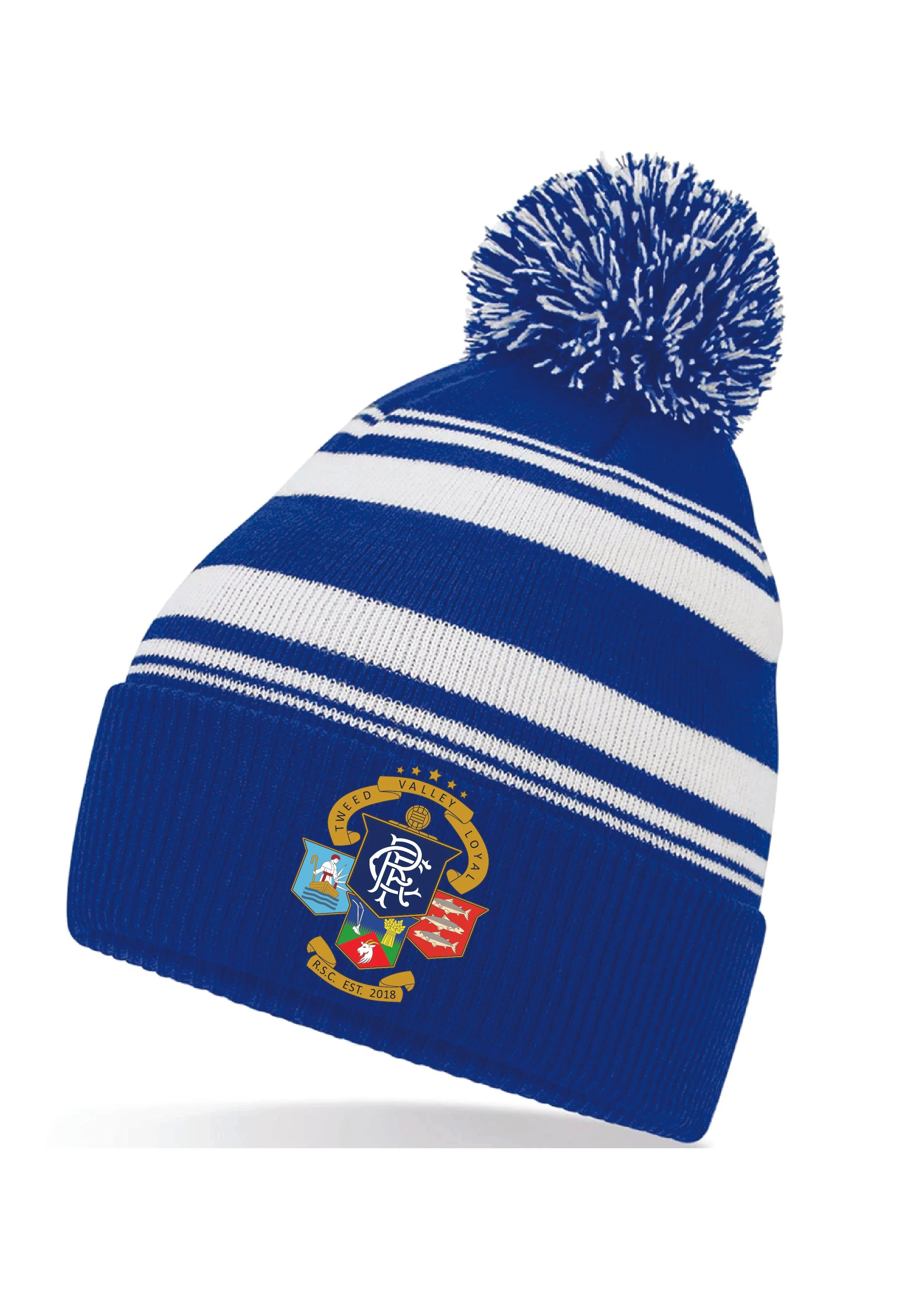 Striped Knit Bobble Hat