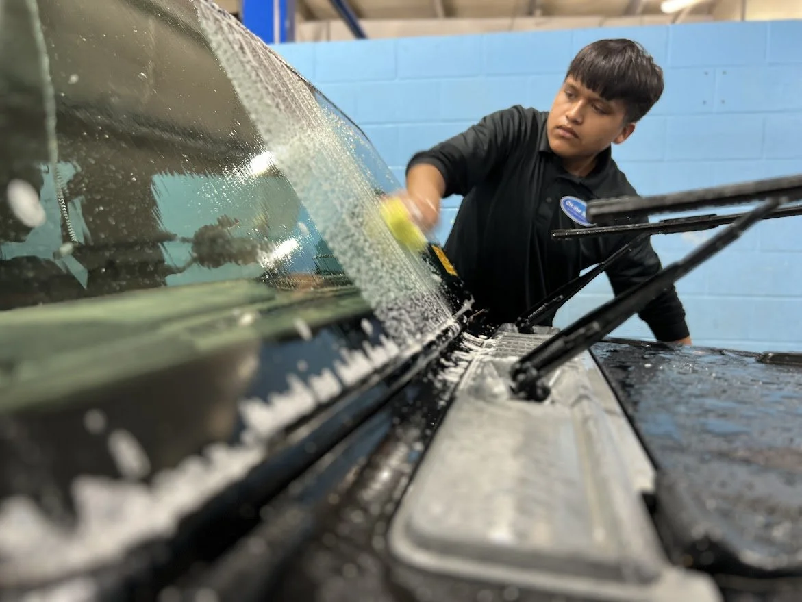 Fleet detailing service for multiple cars at a dealership nationwide.