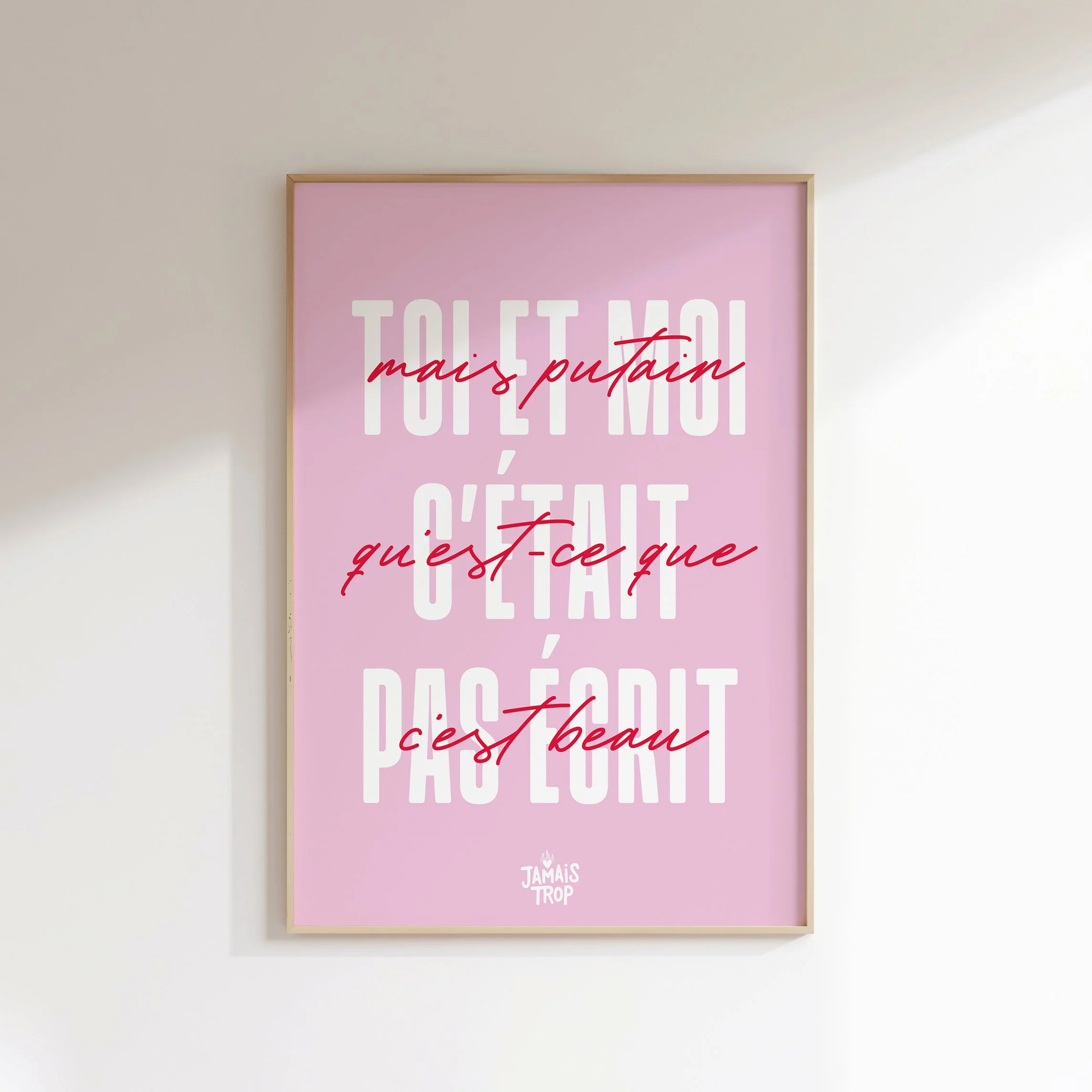 Affiche  •  Toi & Moi •  Rose & Rouge