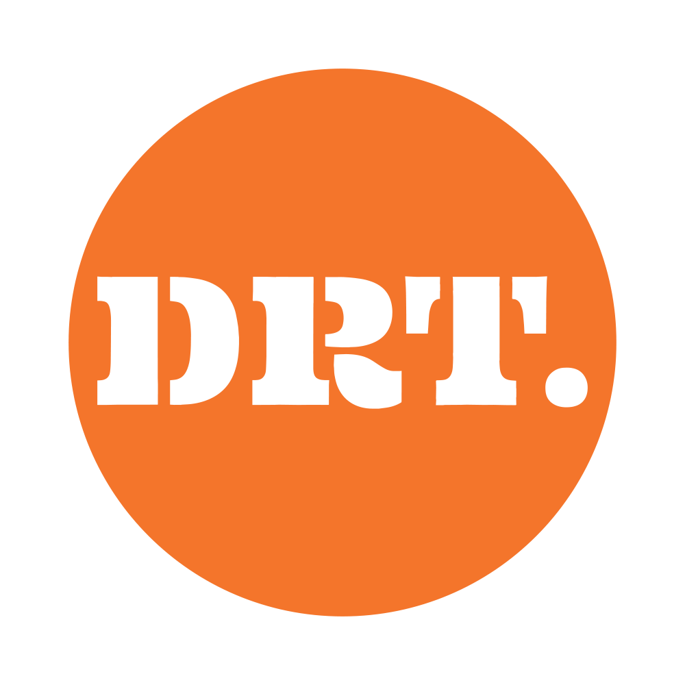 Orange circle with the black text 'DIE!' in a bold, stencil font.