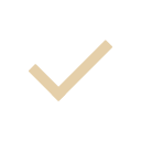 A beige checkmark on a transparent background.
