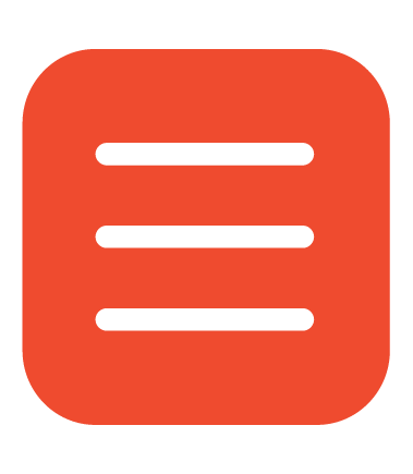 Icon of a red square with rounded corners and three horizontal black lines