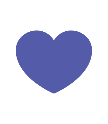 A large blue heart icon centered on a white background.