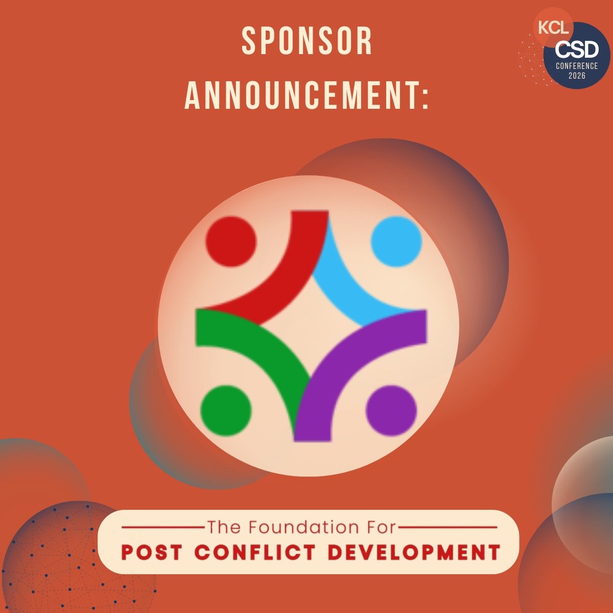 📌 We&rsquo;re proud to reveal that our sponsor for the 2026 Conflict, Security and Development Conference will be the distinguished @foundationforpostconflictdev !

The Foundation for Post-Conflict Development (FPCD) is a non-profit founded in New Y