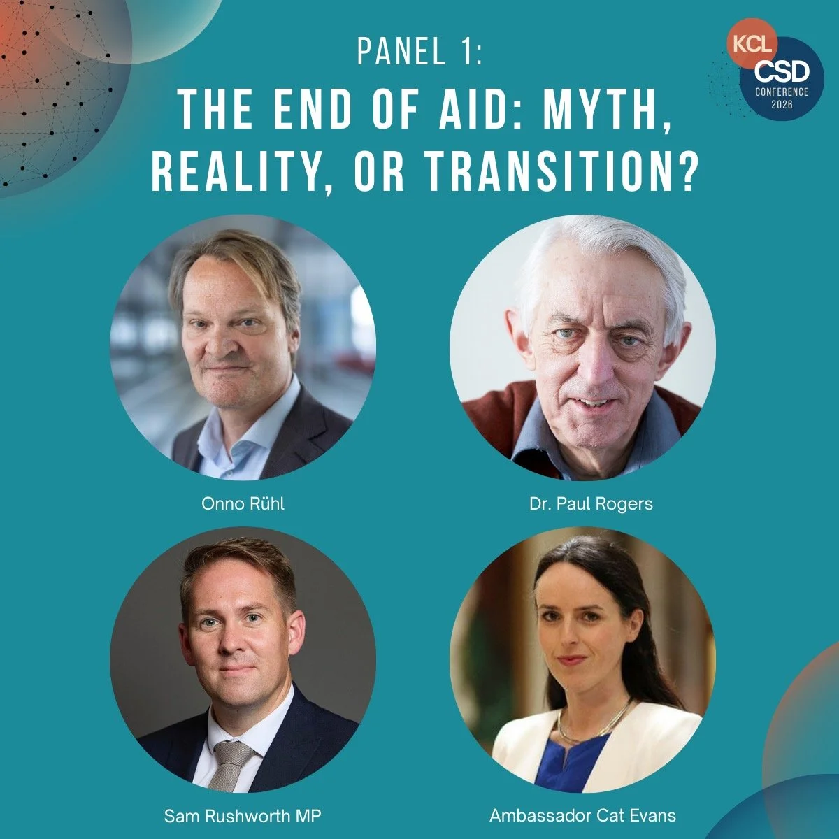 🎤Panel Announcement!

We&rsquo;re looking forward to welcoming you all to our first panel next week on April 13th, titled &lsquo;The End of Aid: Myth, Reality, or Transition&rsquo; featuring:
- Onno Ruhl &ndash; Advisory Board Member (Airbus Foundat