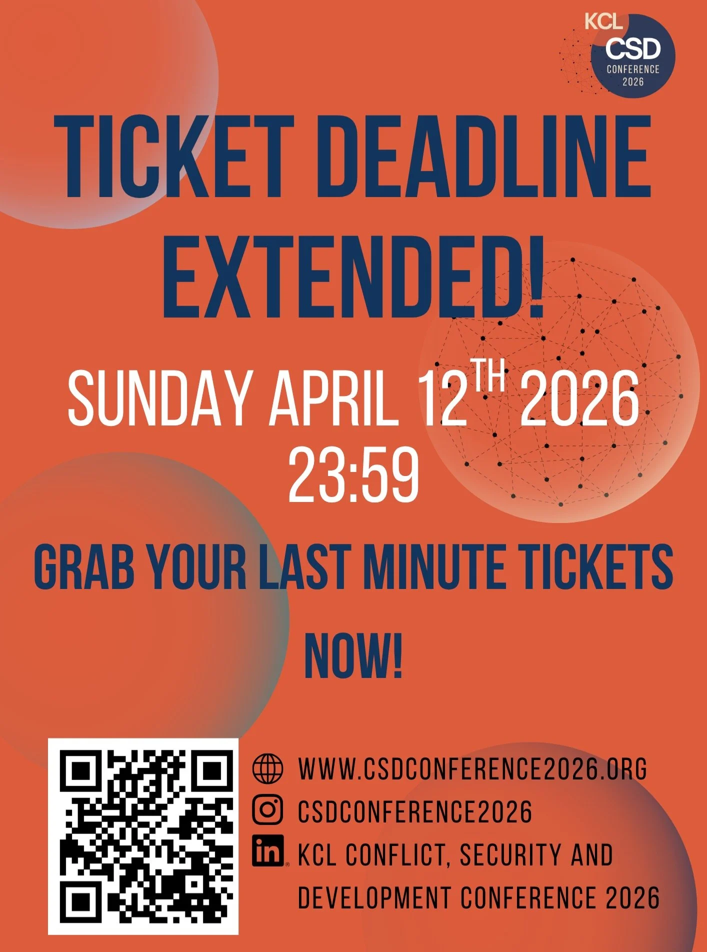 🚨 Ticket Deadline Extension! 

Missed the deadline to buy your CSD Conference tickets? Don&rsquo;t want to miss out on meaningful, informative discussions about the future of humanitarian aid?

🎉 Good news! The ticket deadline has been extended to 