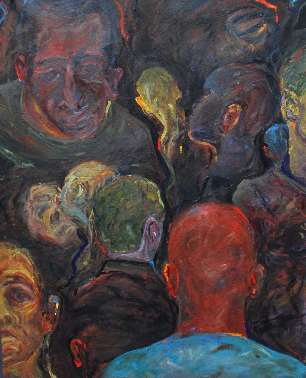 I will never walk twice in this crowd no4, 56x44 inches, Oil on canvas, 2023