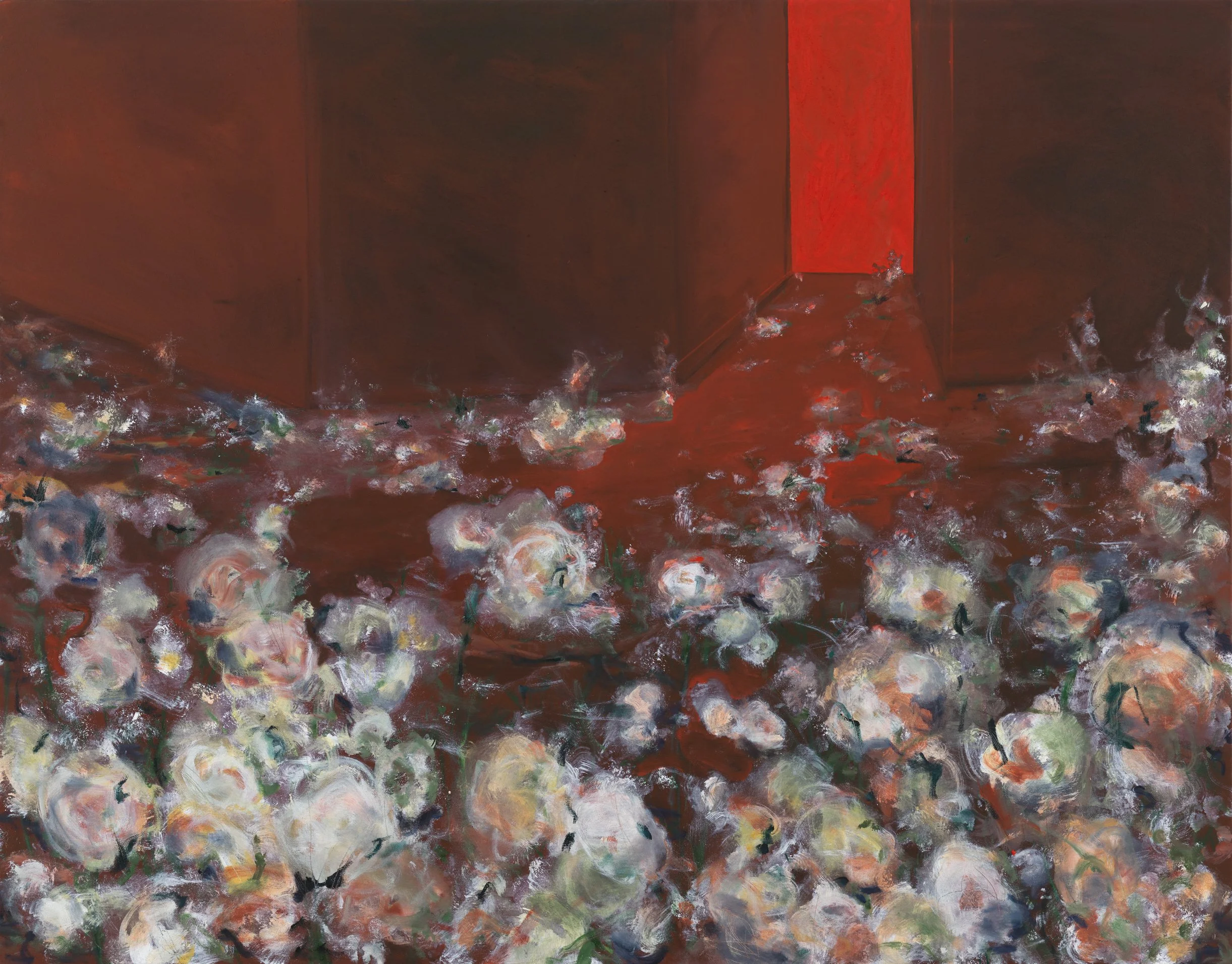 The field of flowers was inside me, 50x64 inches, Oil on canvas, 2024